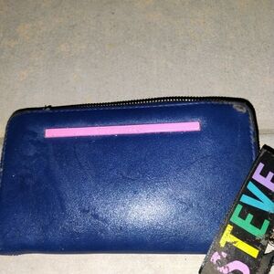 Steve Madden Navy Wallet with Pink Detail